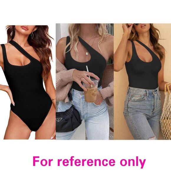 NWT|Good American Asymmetrical Black Mesh Bodysuit, 2 - Picture 2 of 9